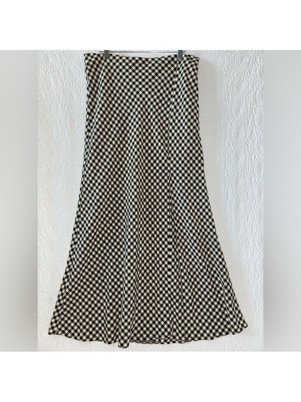 TOPSHOP Slit Gingham Maxi Skirt